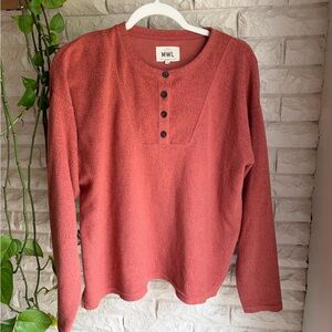 Madewell MWL Textured Henley Jacket - Coral Rose
